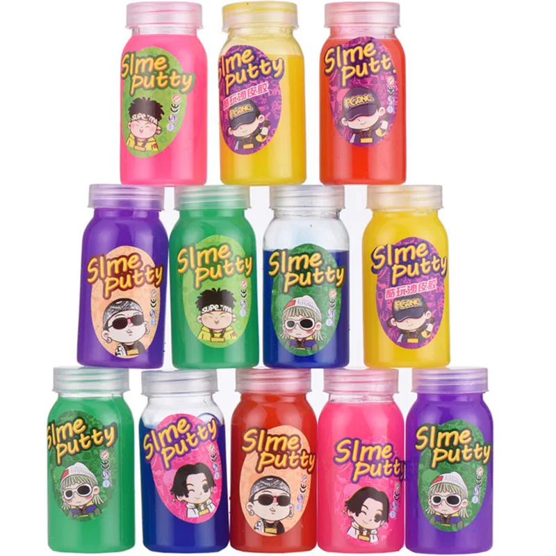 

12pcs/set 6 Color DIY Cartoon Crystal Mud Blowing Bubbles Clay Intelligent Slime Plasticine Rubber Mud Playdough for kids 80g