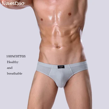 Hot sale all cotton underwear ultra large size men s briefs male solid color underpants M