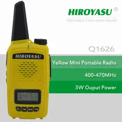 Мини Walkie Talkie hiroyasu q1626 UHF 400-470 мГц 16 Каналы Портативный двусторонней Радио (Цвет желтый)