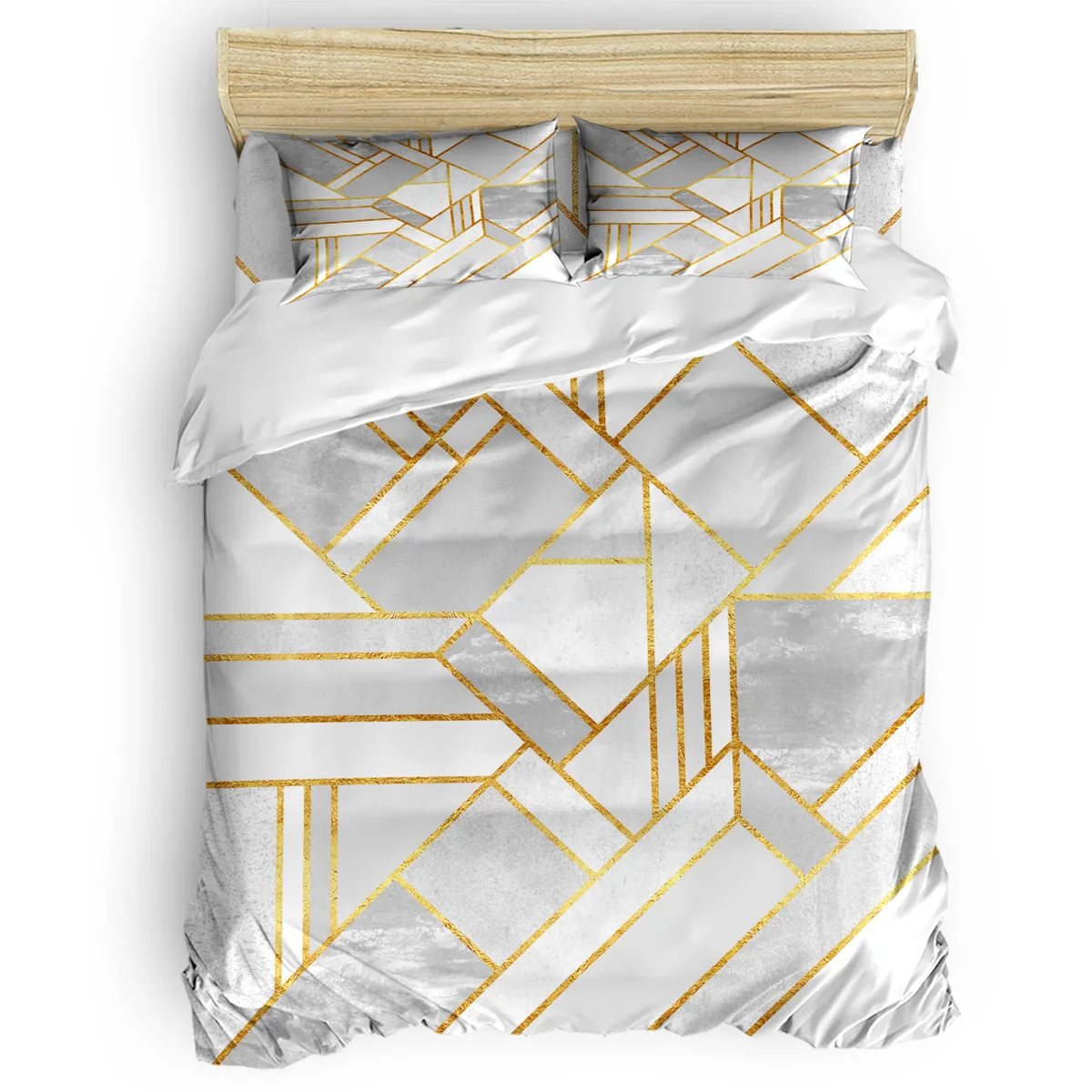 

Gold City Duvet Cover 3D Cotton Duvet Cover King Size Queen Size Quilt Cover Set Bedclothes Comforter Single Bedding Sets