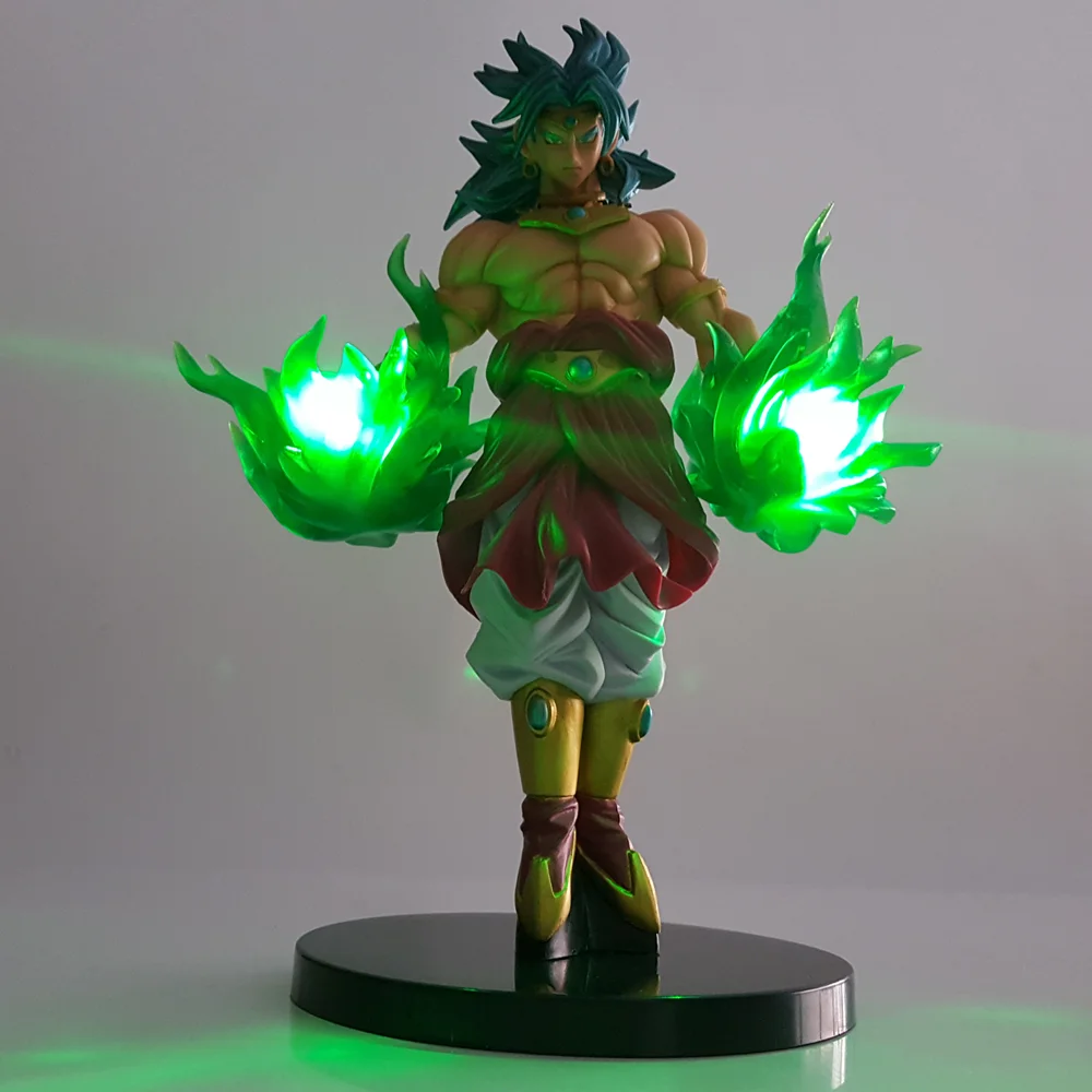 

Anime Dragon Ball Z Action Figures Broly Green Power Toys Super Broly Led Lights Model Toys Gift Brinquedos Juguetes Dragon XM