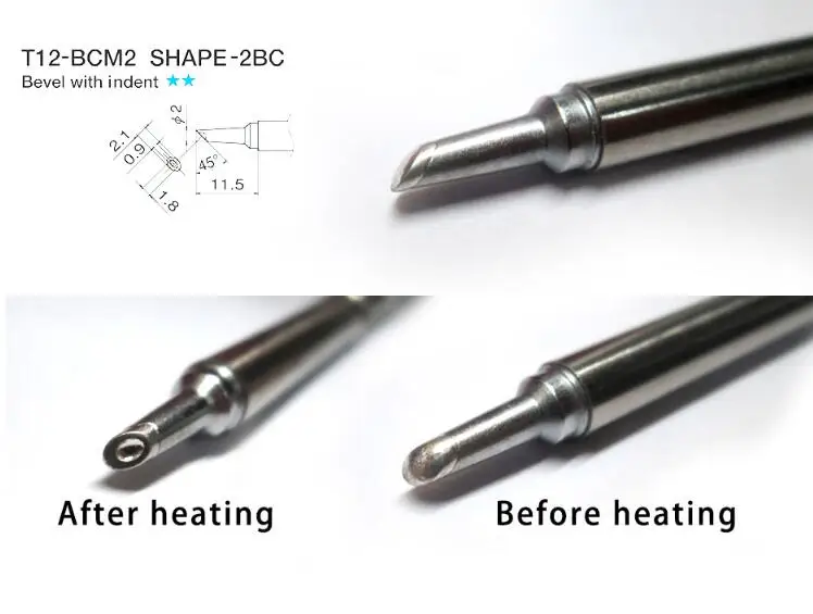 T12-BCM2 BCM3 наконечник паяльника конический с indent/подковы формы BCM2 наконечник с пазами/форма
