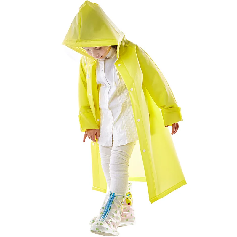 Детский плащ EVA безвкусные плащи практичный портфель детский дождевик для кемпинга походная непромокаемая одежда - Цвет: Цвет: желтый