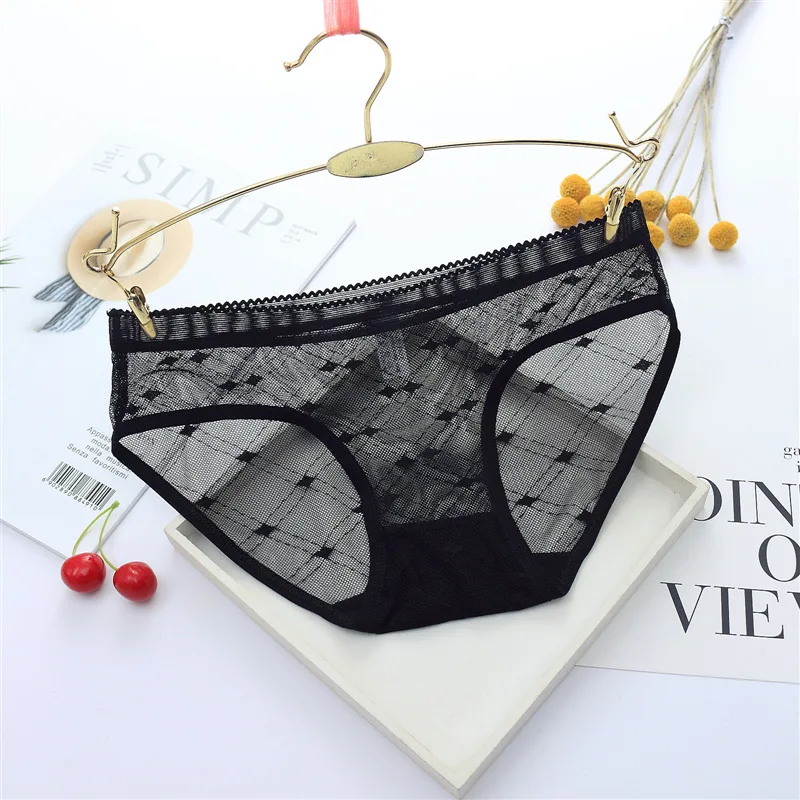 Sexy Seamless Briefs Transparent Women Underwear Panties Ultra-thin Women Briefs Lace Sexy Panty Cotton Underpants Plus Size 39 (5)