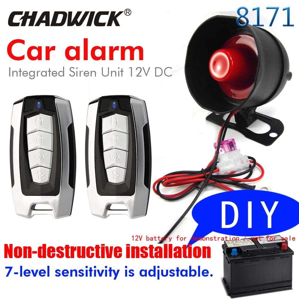 

Non-destructive No trimming, direct battery connection, simple installation, Vehicle car Burglar Vibration alarm CHADWICK 8171