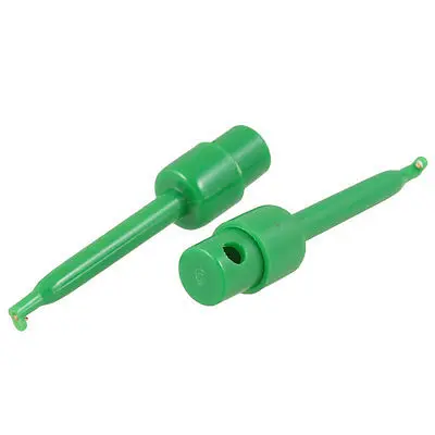

2.2" Long Plastic Lead Wire Probe Test Hooks Testing Clip Green x 2