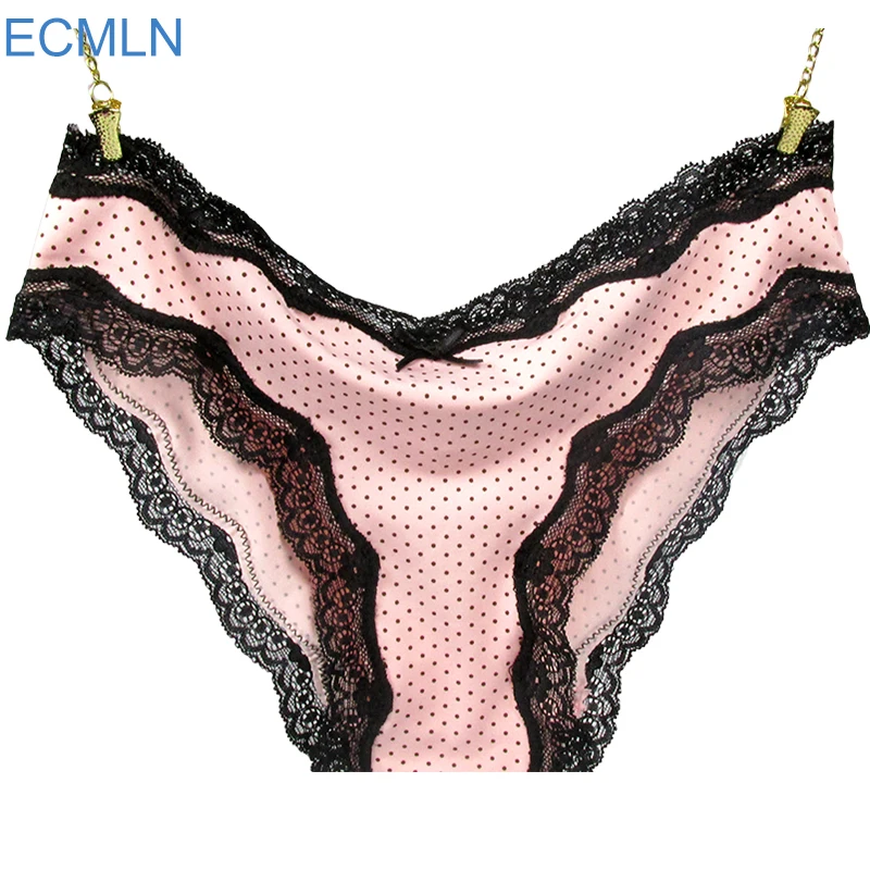 Casual Lady's Women's Multicolored Cotton Pleated Hem Panties Underwear