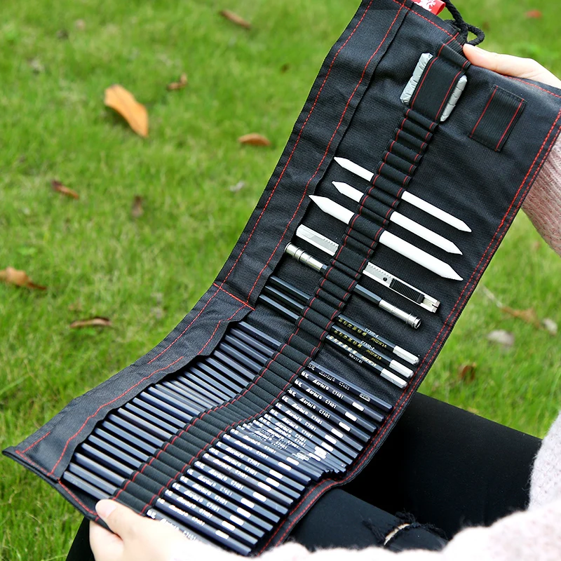 Billig 17 bleistift Skizze Bleistift Set Malerei Kohlenstoff Stift Werkzeug Stift Vorhang Kunst Liefert Vollen Satz der Schüler Lernen Anzüge