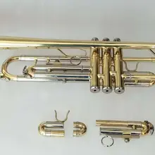 Профессиональная Bb Труба/C Ключ профессиональный желтый латунный корпус+ чехол