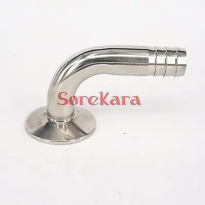 

57mm O/D 304 Stainless Steel Hose Barb Sanitary Ferrule 90 Degree Elbow Pipe Fitting