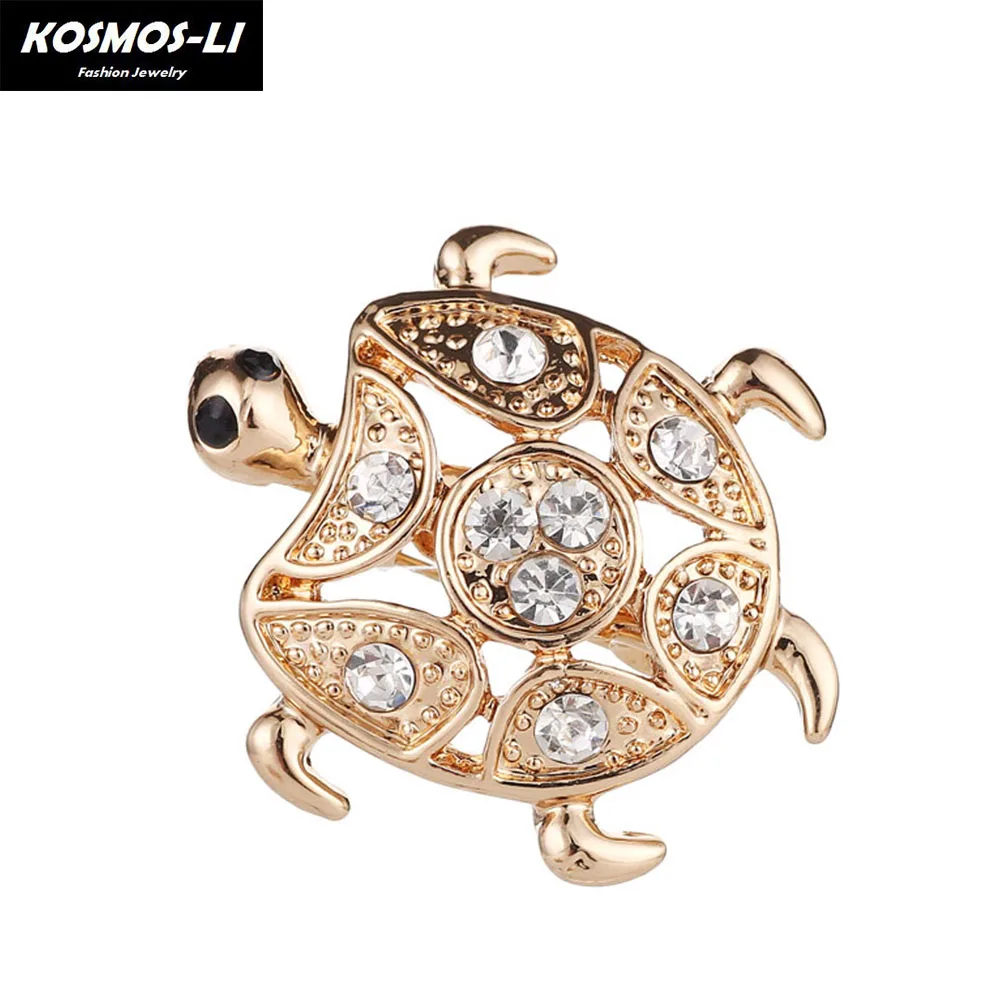 

Fashion Jewelry Gold Rhinestone Turtle Brooch Pin Cute Kawaii Vintage Tortoise Brooches Kids Gift Party Accessories