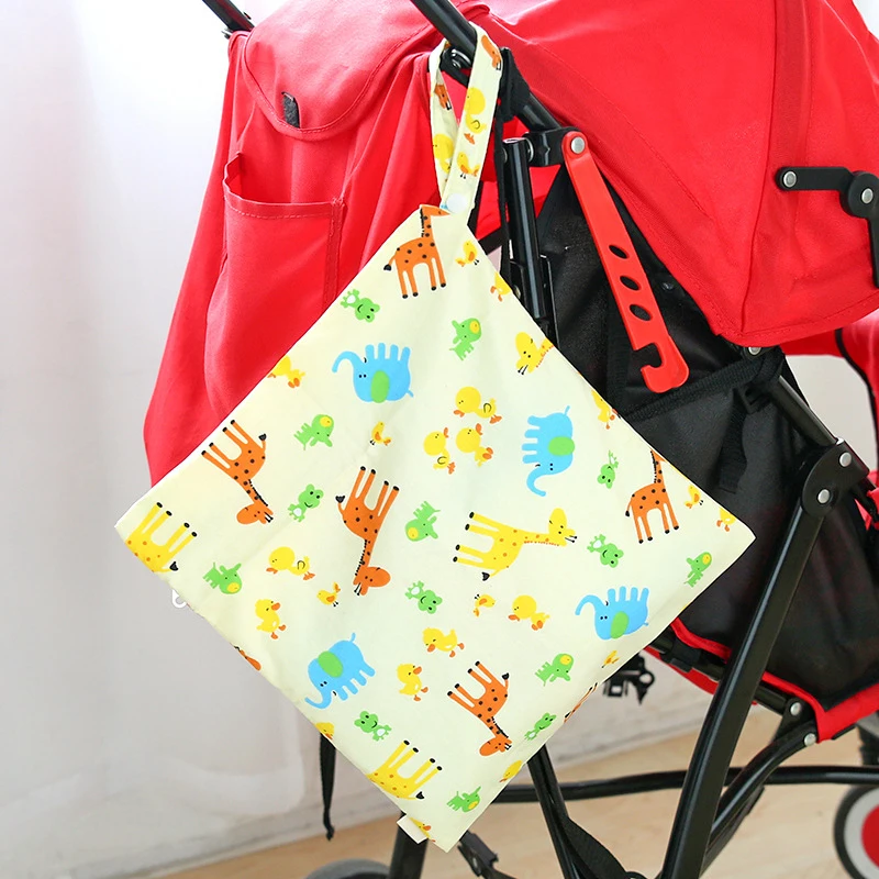 الطفل أكياس حفاضات Wetbag واحد جيب تغيير الرطب حقيبة للماء الطفل القماش الحفاض المنظم الحقيبة شنقا عربة تخزين حقيبة