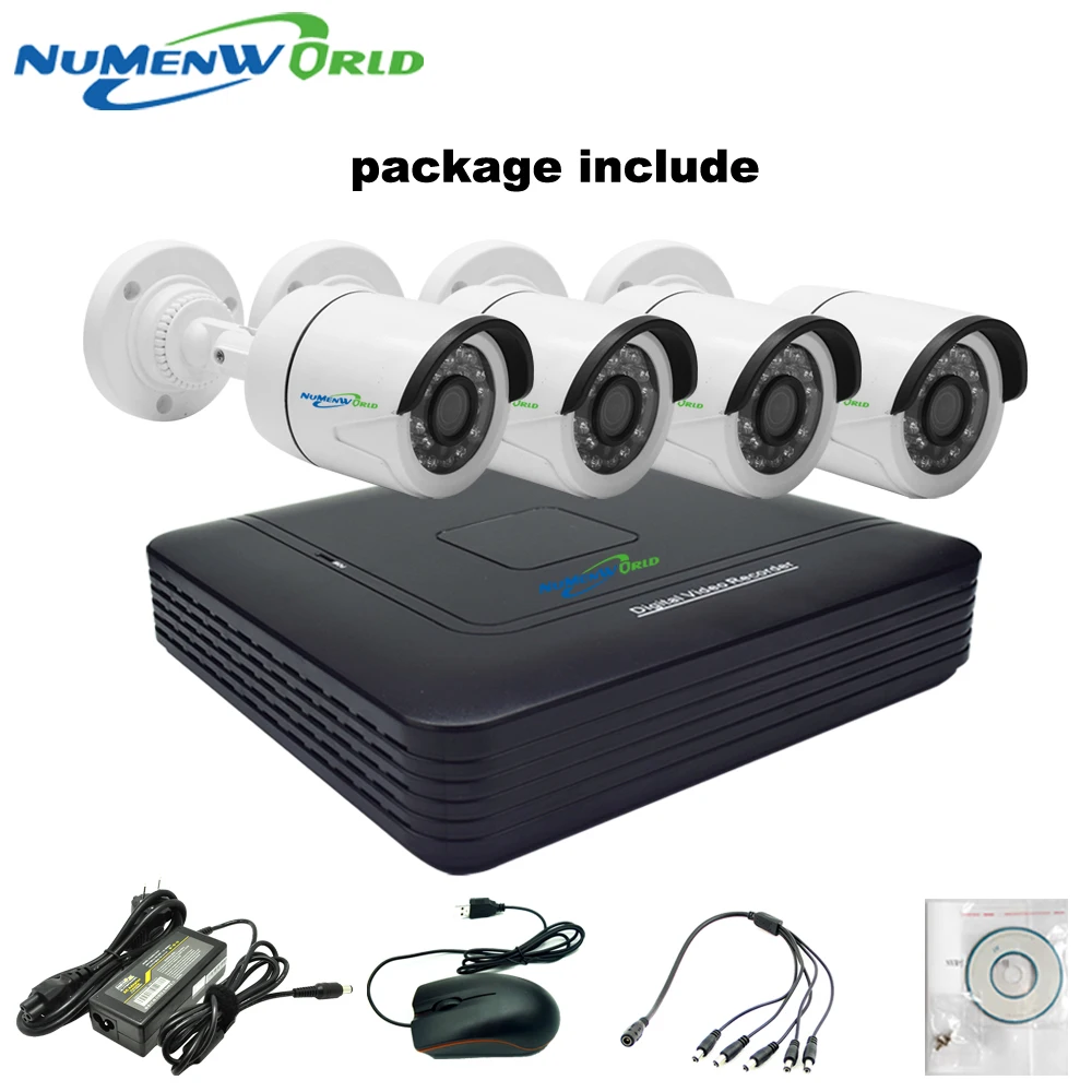 Комплект Numenworld HD NVR 4 канала 1080P сетевая видеозапись с шт. камера наружного