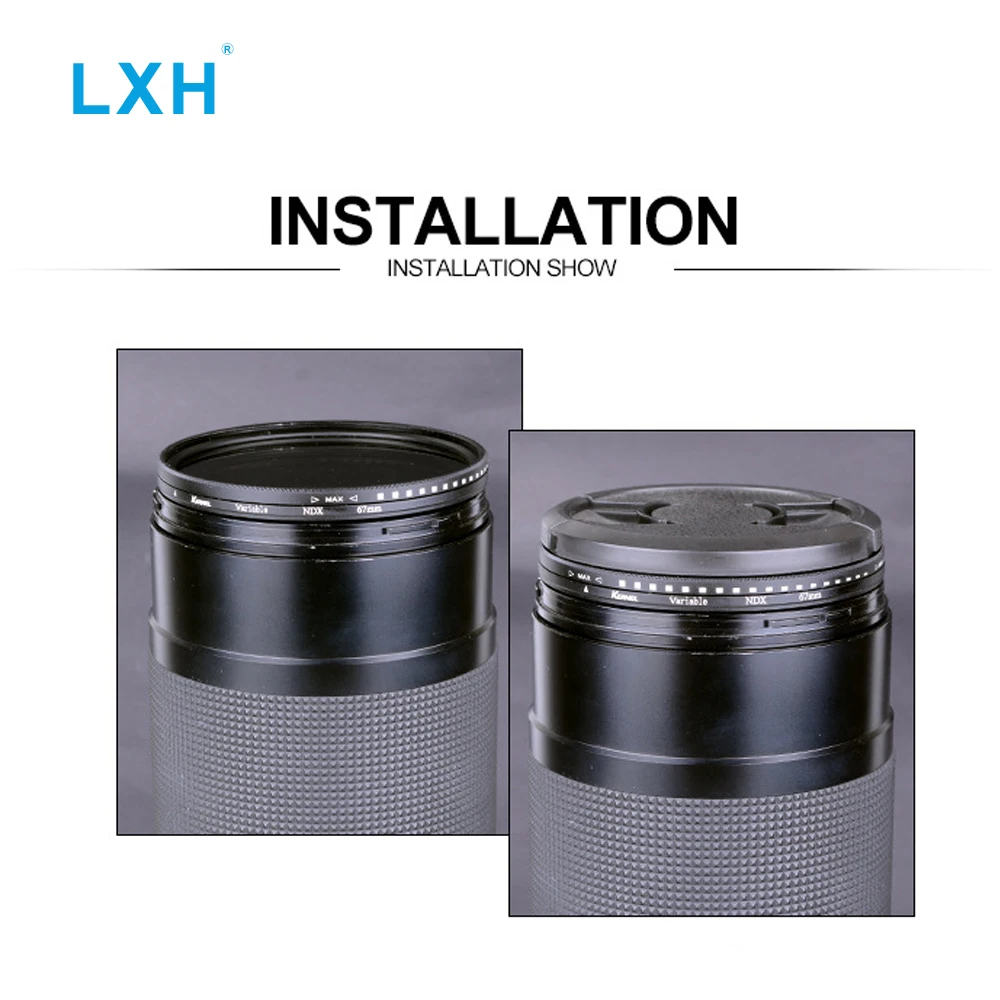 LXH 95 мм от ND2 до ND400 Тонкий Фейдер переменная нейтральная плотность фильтр объектива ND2-400 Регулируемый Фильтр nd для камеры Canon Nikon sony