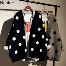 Neploe, винтажный свободный женский свитер, вязаный кардиган в горошек,, осенне-зимняя одежда для женщин, большие размеры, теплые пальто 39920