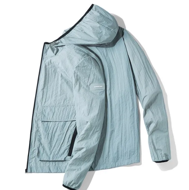 Men Thin Hooded Jacket Windbreaker Summer Casual Sheer Jacket Zipper Pockets Men Sun Protective Quick Dry Streetwear Jackets Men Thin Hooded Jacket Windbreaker Summer Casual Sheer Jacket Zipper Pockets Men Sun Protective Quick Dry Streetwear Jackets