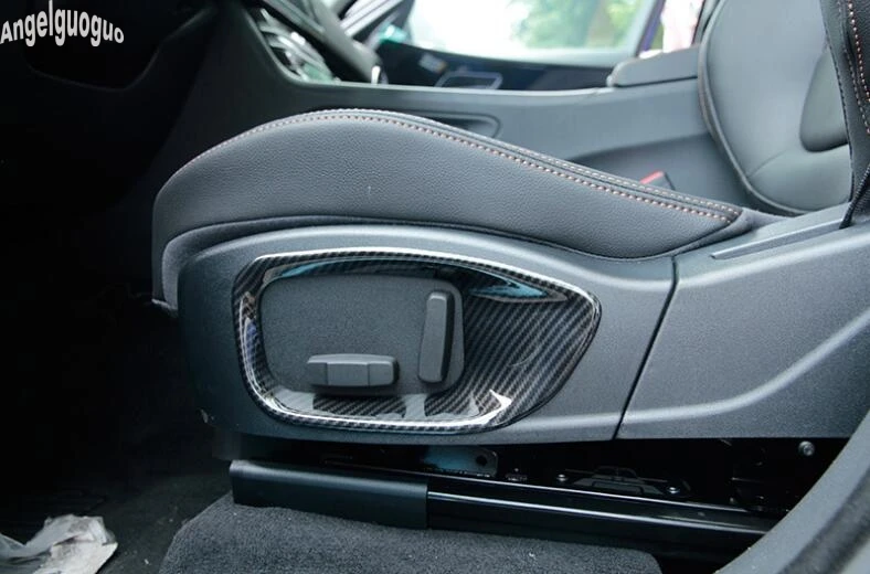 ABS карбоновое волокно или хром стиль для Jaguar XE XF F-pace аксессуары для модернизации сиденья регулировка кнопки рамка крышка наклейка автомобильный Стайлинг