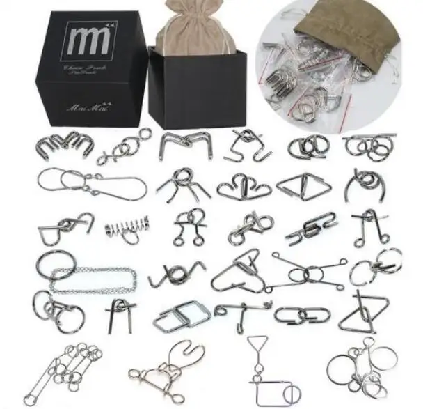 32PCS/Set IQ Metal Wire Puzzle Mind Brain Teaser Magic Puzzles Game Toys for Children Adults цена 32PCS/Set IQ Metal Wire Puzzle Mind Brain Teaser Magic Puzzles Game Toys for Children Adults цены онлайн