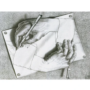 

Good gifts Canvas prints mc escher hands on canvas design modern abstract wall Art for room free shipping 9n-cx-1 (100)