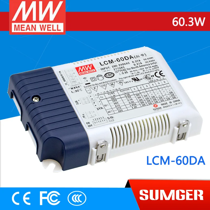 

[BA]MEAN WELL original LCM-60DA 6Pcs 67V 900mA meanwell LCM-60DA 67V 60.3W Multiple-Stage Output Current LED Power Supply