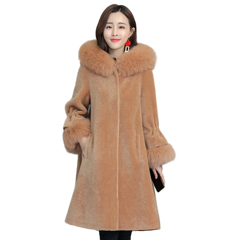 2018 winter new Faux Fur coat female fur overcoat large size 3XL warm