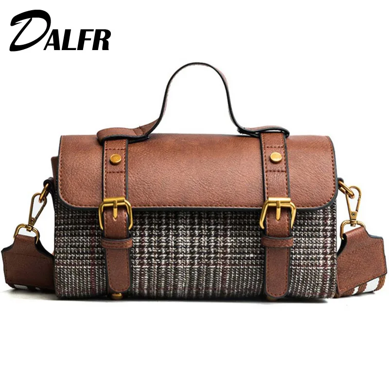 

Women Shoulder Bag Ladies Vintage Wool Handbags Top-Handle Women Bags Famous Brands Messenger Bags Woman Bolsa