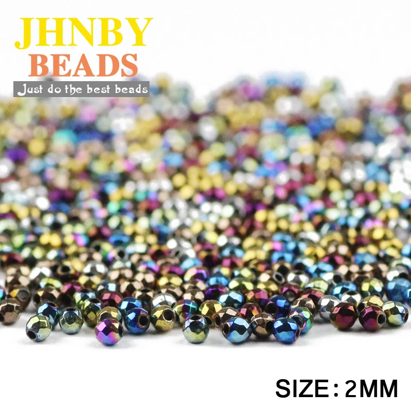 

JHNBY AAA Faceted Round Black Hematite 2mm 300pcs Natural Stone Plating Loose beads ball Jewelry bracelet Making accessories DIY