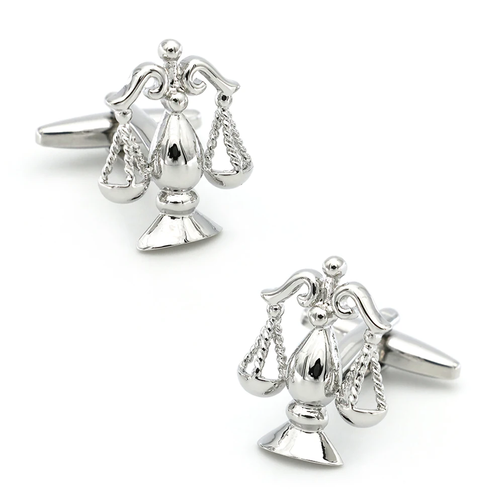 

Men's Justice Cuff Links Copper Material Silver Color