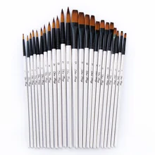 Ensemble de pinceaux à aquarelle en Nylon, 12 pièces, pour apprendre le bricolage, manche en bois, peinture acrylique à l'huile, fournitures d'art