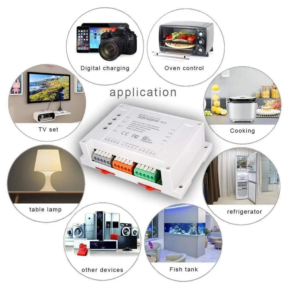 

Light control Wi-Fi Smart remote control Switch 4 channel Home Assitant Control Home Appliances Device