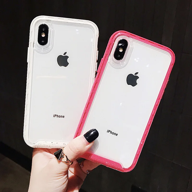 Карамельный цвет, волнистая оправа, противоударный чехол для iphone 11 XS Max XR 6 6s 7 8 Plus, прозрачный TPU+ PC, жесткий защитный чехол для телефона