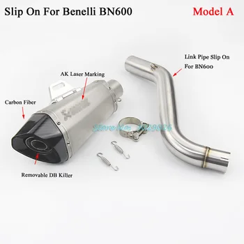 

BJ300 BN600 Full System Slip On For Benelli 300 600 Motorcycles Modified Exhaust Muffler Escape with Middle Link Pipe Connector