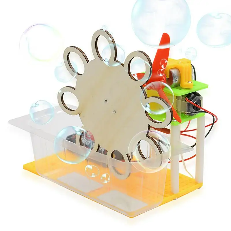 Diy Mini Electric bubble machine Science Toys Physics Experiment Educational Material Kits Boys Gift Model Kid's Classic Gifts | Игрушки