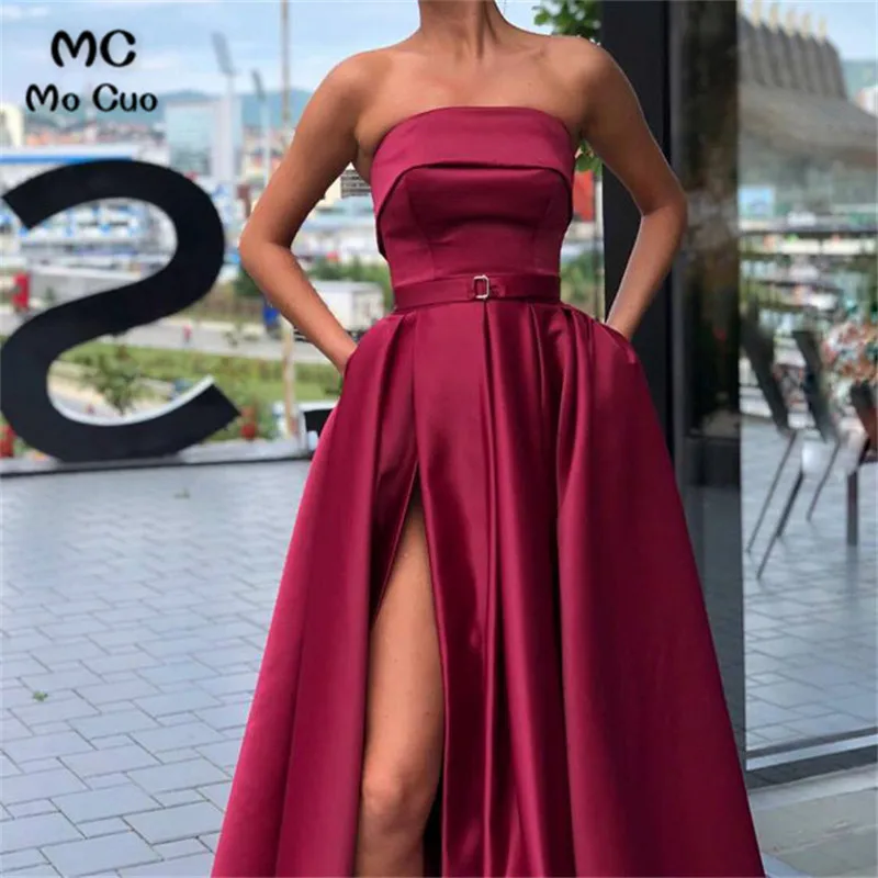Sweetheart-Vestido-De-Festa-Evening-Dress-Long-2019-Formal-Dress-Women-Elegant-Satin-Side-Slit-Party (3)