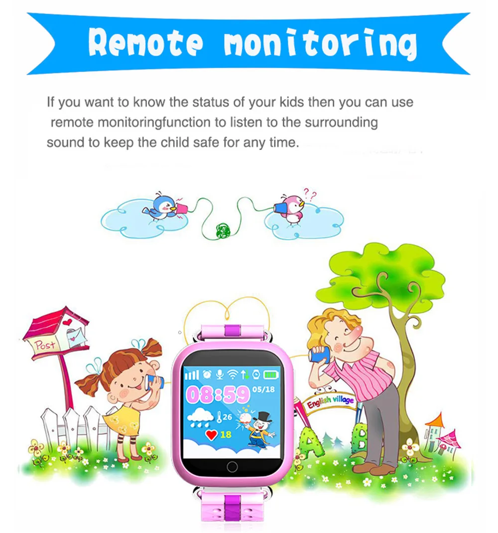 Умные часы с gps дистанционным монитором и Wi-Fi, 1,54 дюйма, сенсорный экран, устройство определения местоположения SOS, цифровые наручные часы для детей