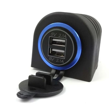 

OOTDTY Drop ShiP 2.1A 12V 24V Dual USB Car Charger Tent Base for Car Truck Motorcycle Boat ATV