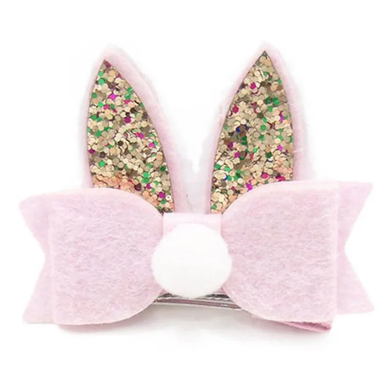 1PC Baby Girls Toddler Kids Sequined Rabbit Ear Hair Clip Bow Hairpin Barrette