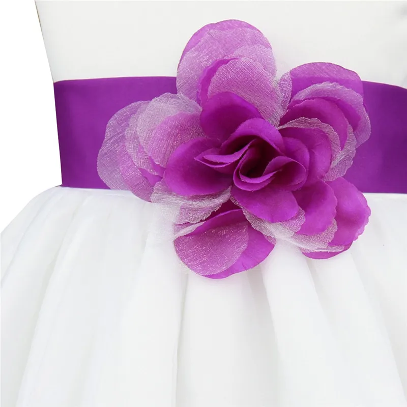 Kids Infant Girls Little Kids Flower Petals Dress Children Bridesmaid Elegant Dress Formal Party Princess Summer Gowns