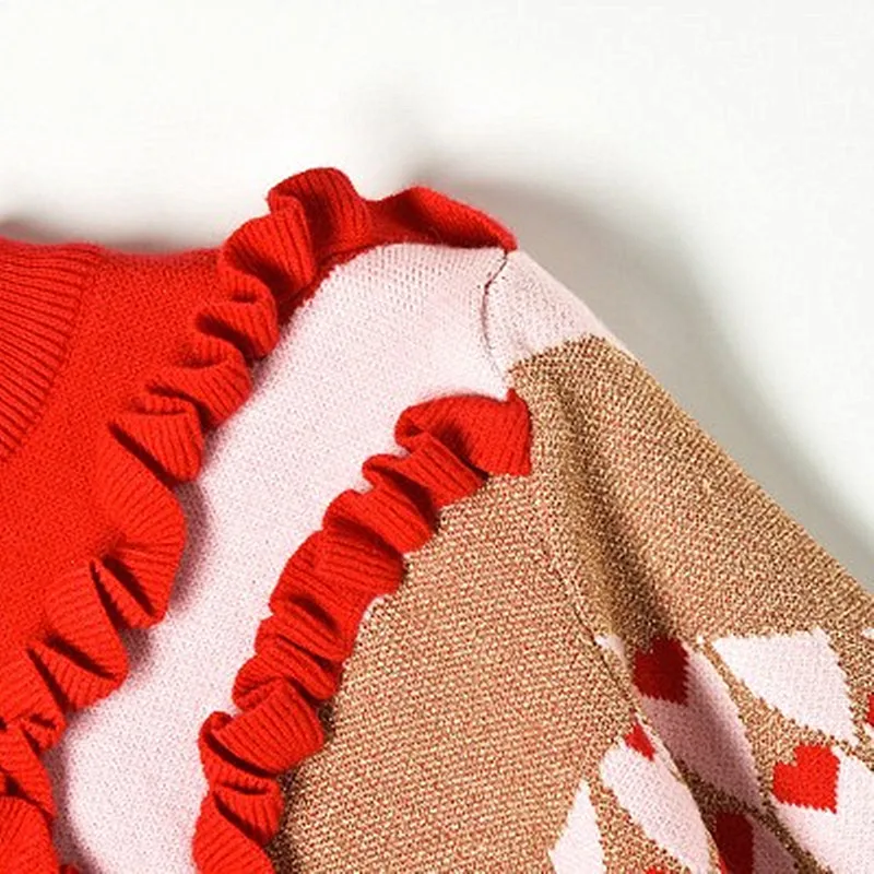 2018 Winter New Hit Color Fungus Half-height Zipper Collar Gold Silk Heart Knit Skirt A Child Dress Female Comfortable Fashion