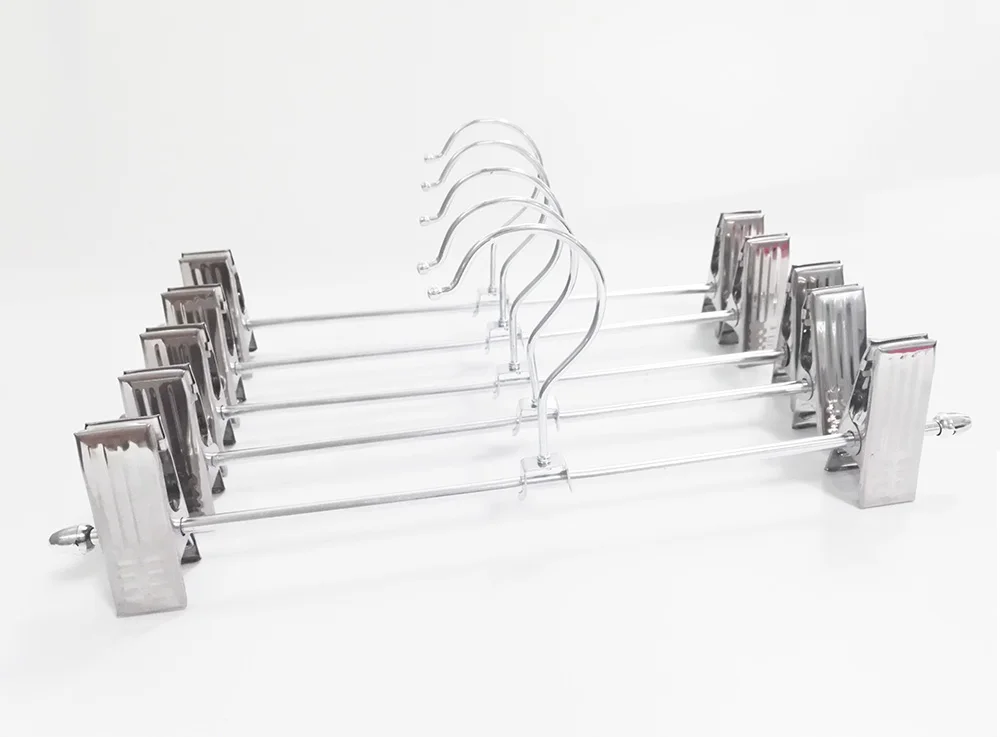 Hangerworld Metal hanger for pants with clips / Thick Stainless Steel