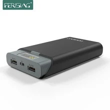 Ferising 13000mAh Power Bank Dual USB Output Powerbank LCD Mobile Phone Portable Charger External Batteryfor Cellphone/Tablet PC