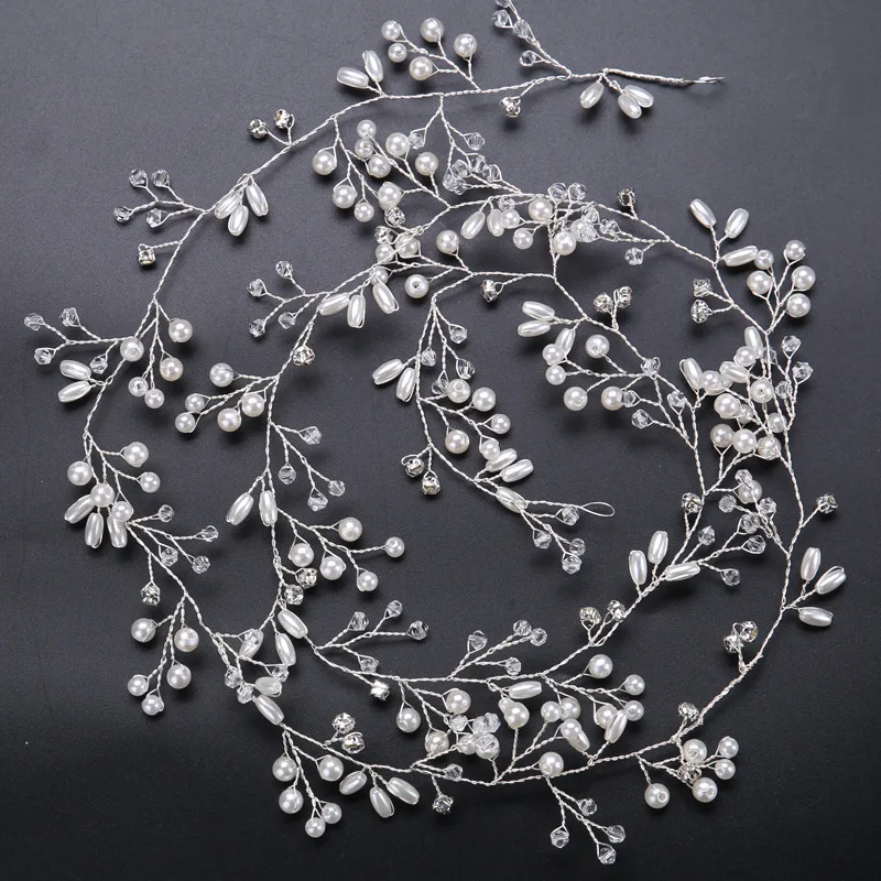 100CM Bridalvenus Wedding Headband Bridal Headpieces for Bridesmaid andCrystals Bridal Wedding Headband, Hair Vine and Headpiece (6)