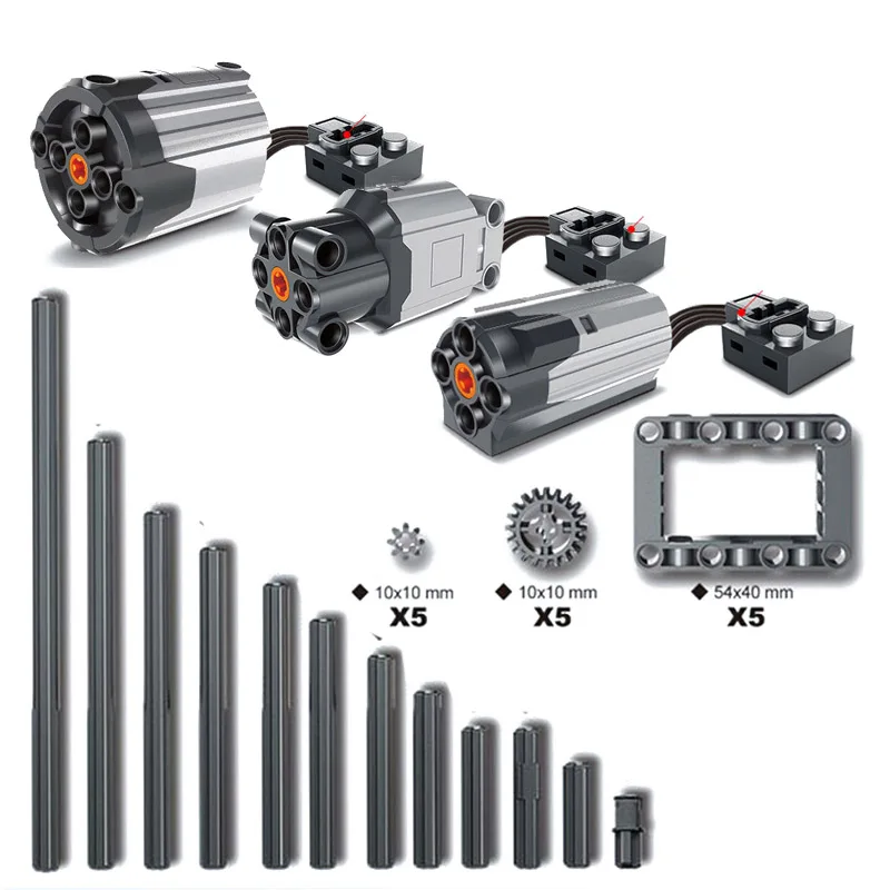 81 шт./компл. в штучной упаковке Technic электрические PF части Средний XL большой двигатель удлинитель рулевого управления с Technic Alex луч шестерни