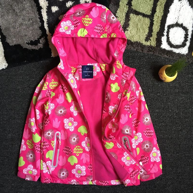 Liakhouskaya 2018 Spring Children Girls Jackets Kids Casual Windbreaker For Girls Outerwear Hoodies Double-Deck Waterproof Coat