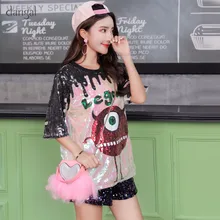 Dangal женская футболка с блестками в стиле хип-хоп, одежда, майка с блестками, шикарный топ с коротким рукавом и блестками, женские футболки для летних футболок