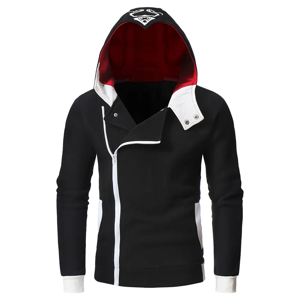 

Hoodies Men Sweatshirt Male Fight Color Hooded Zipper Long Sleeve Sweatshirt Men Hoodies Outwear M-3XL