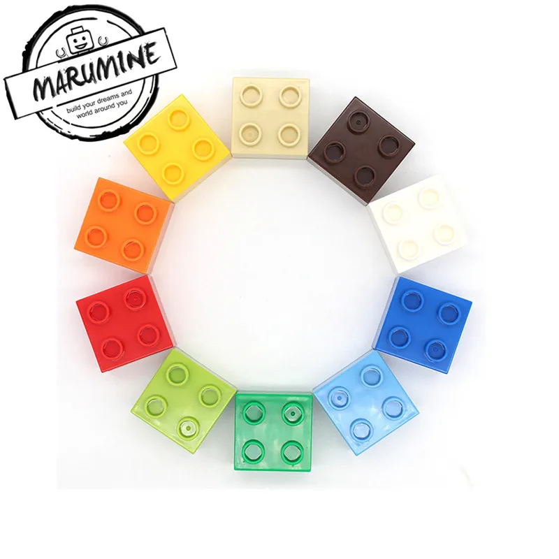 MARUMINE 2x2 Dots Duplo блок 50 шт./лот классические Строительные кирпичи объемные развивающие Technic игрушки подарок для детей