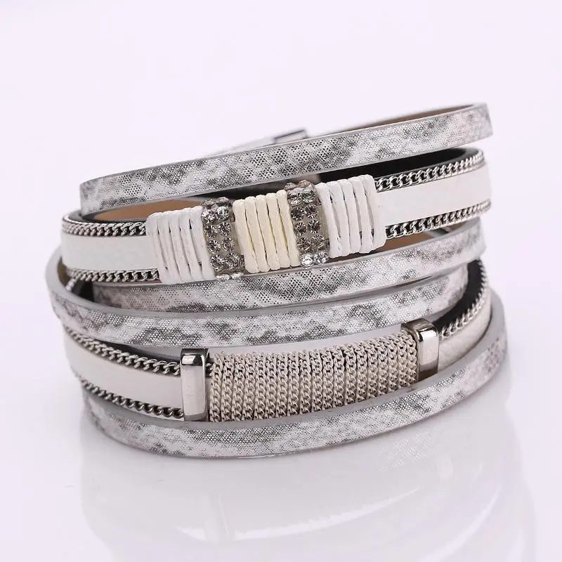 Кожаный браслет Для мужчин 2018 Браслеты женщин Pulseira Masculina магнит изделия шарма