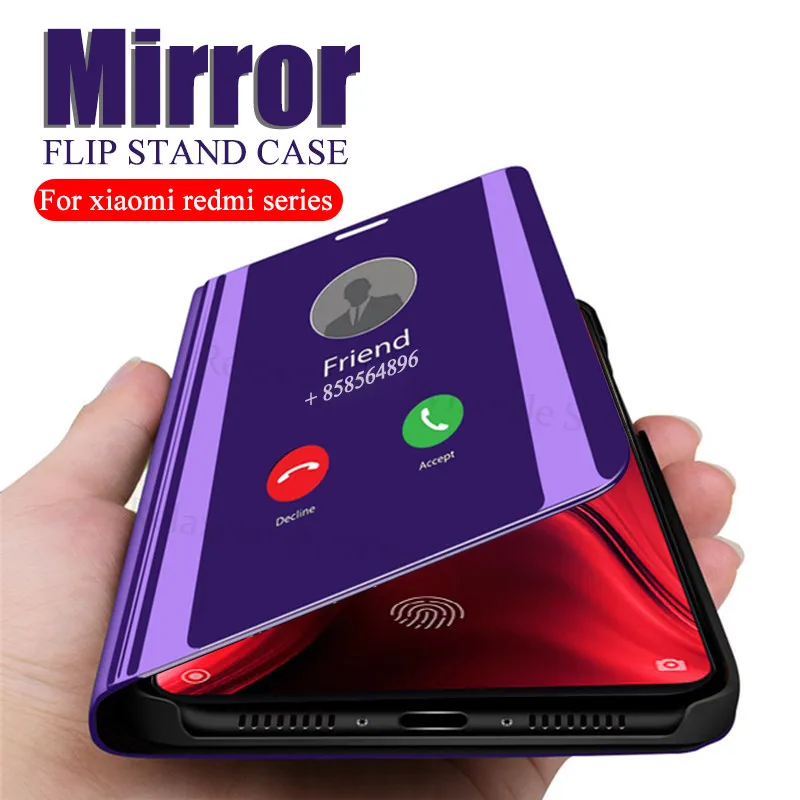 

Case For Xiaomi mi 9t Redmi k20 pro Mirror Flip stand cover For xiaomi redmi note 7 6 5 pro xiomi xaomi 4a 6a s2 Luxury coque