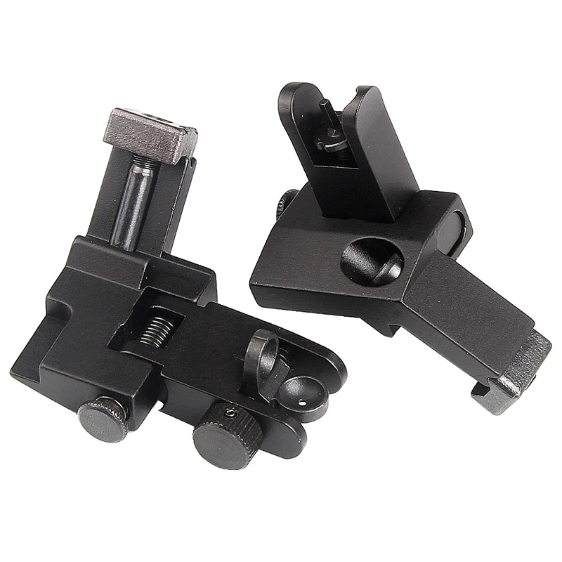 Tactical AR15 Airsoft Front and Rear flip up 45 Offset Degree Rapid Transition Backup Iron Sight Fit 20mm Picatinny rail RL27-0004-04